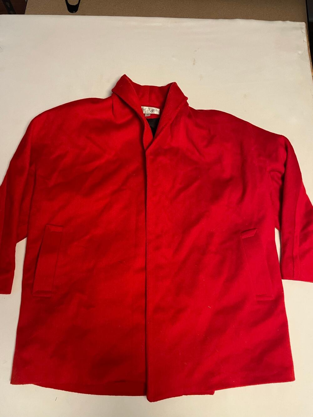 paul et duffier wool blend coat Red no buttons Mens medium